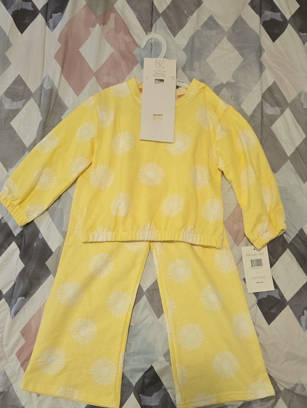 Rachel Zoe Yellow Daisy-Print Girls Pajama Set